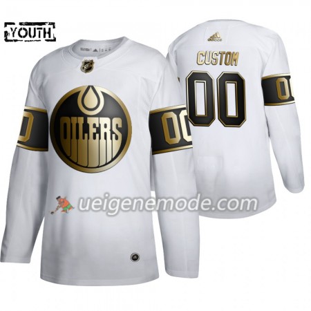 Kinder Eishockey Edmonton Oilers Trikot Custom Adidas 2019-2020 Golden Edition Weiß Authentic